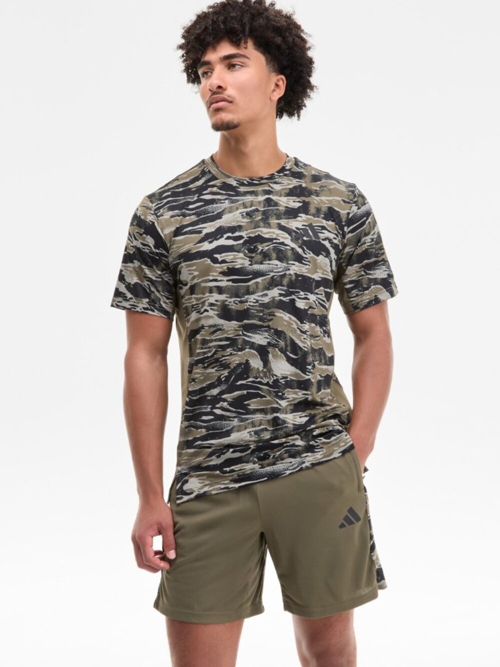 Adidas Men's Logo Camo T-Shirt - Olive Strata